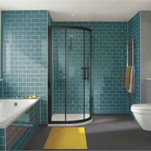 900 mm x 900 mm x 1850 mm i4 2 Door Quadrant Black