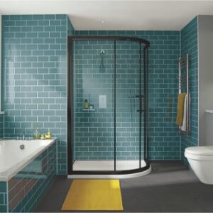 800 mm x 1000 mm x 1850mm i4 Black 2 Door Offset Quadrant