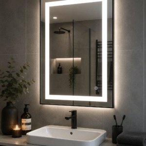 Black LED mirror 80x60