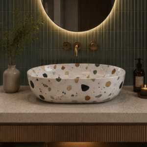 Terrazzo Stone Mix Basin – 42 x 34 x 14cm – Multicolour Speckle