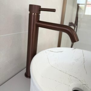 Brushed Bronze Tall Basin Mixer Tap