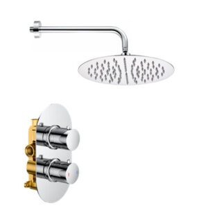 Chrome Concealed Thermostatic One-way Shower Valve Pack