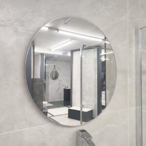 Slimline LED Round Touch Mirror