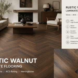 Rustic Walnut Herringbone 12mm Laminate