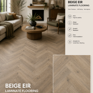 Beige Herringbone 12mm Laminate