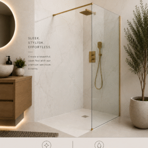 Brushed Gold Wetroom Screen