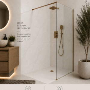 Brushed Bronze Wetroom Screen
