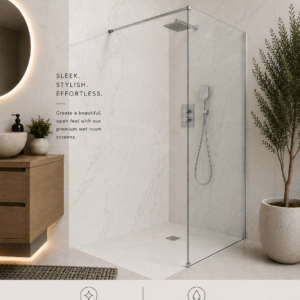 Polished Chrome Wetroom Screen